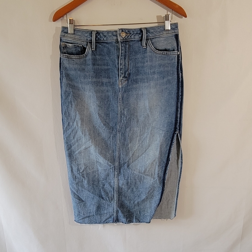 Sam Edelman THE MARIBELLE Denim Skirt Sz 29 Side Slit Y2K Minimalist Festival